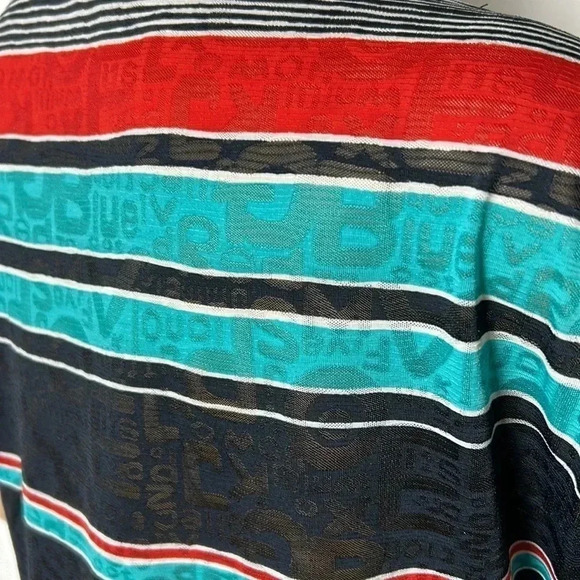 LE GRENIER Y2K,Multicolored,striped,lace,short sleeve top,retro,preppy,70 s vibe - Picture 6 of 13